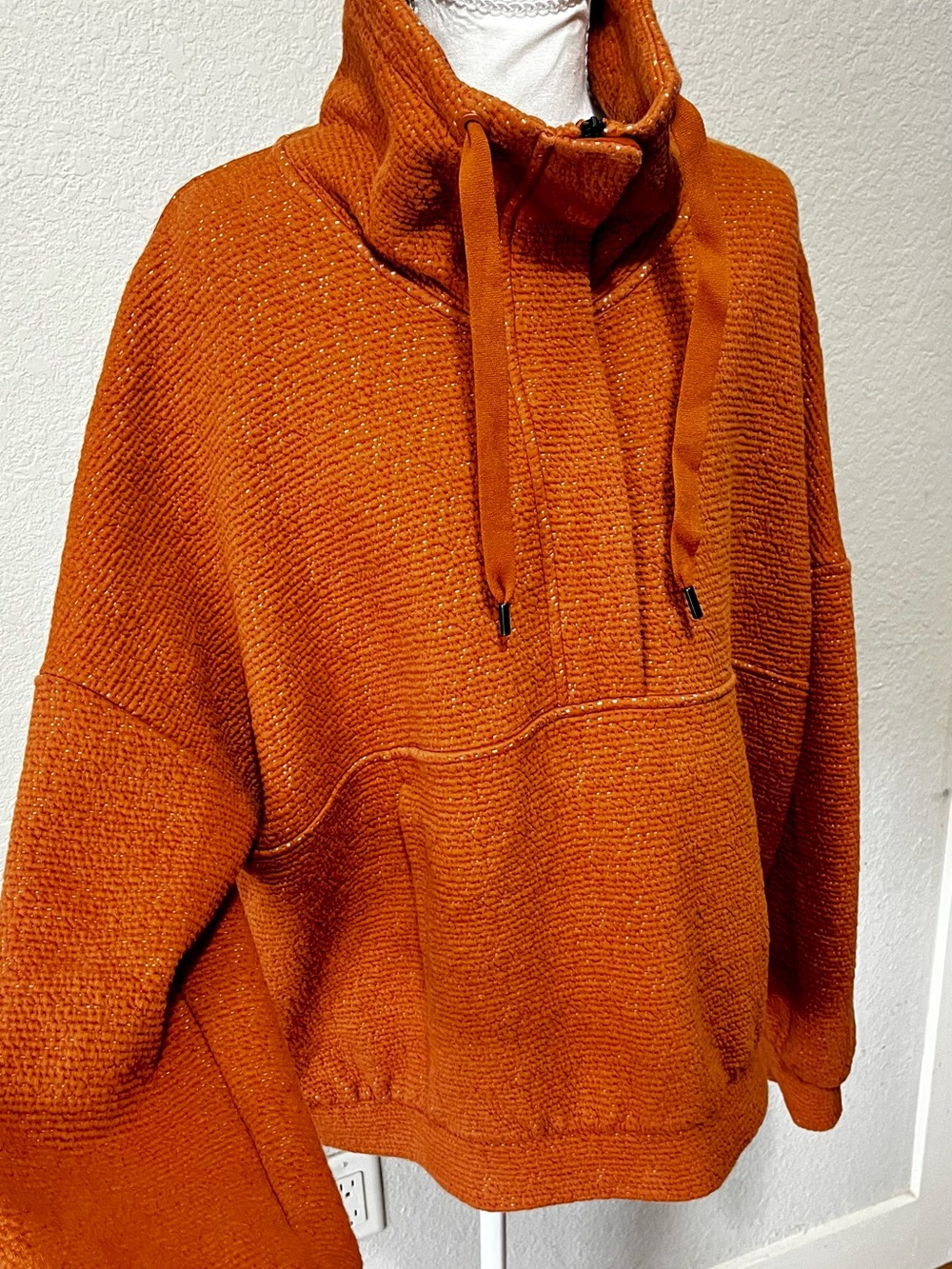 CALIA Cloud Zip Placket Pullover," "Oversized Textured Sweatshirt
